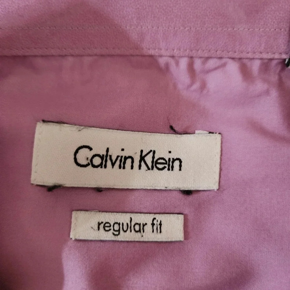 Calvin Klein Dress Shirt Men's XL 17.5 34/35 Long Sleeve Button Down Pink - Picture 6 of 8